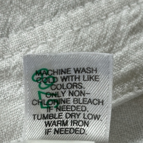 J Jill Solid White Linen/Rayon Crop Length Textured Pant 4 Pockets Elastic Waist - Picture 10 of 12